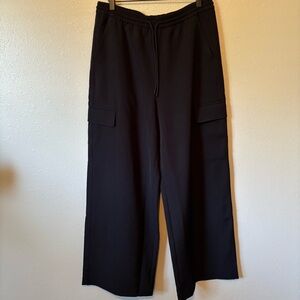 Athleta Black Wide Leg Cargo Sweatpants